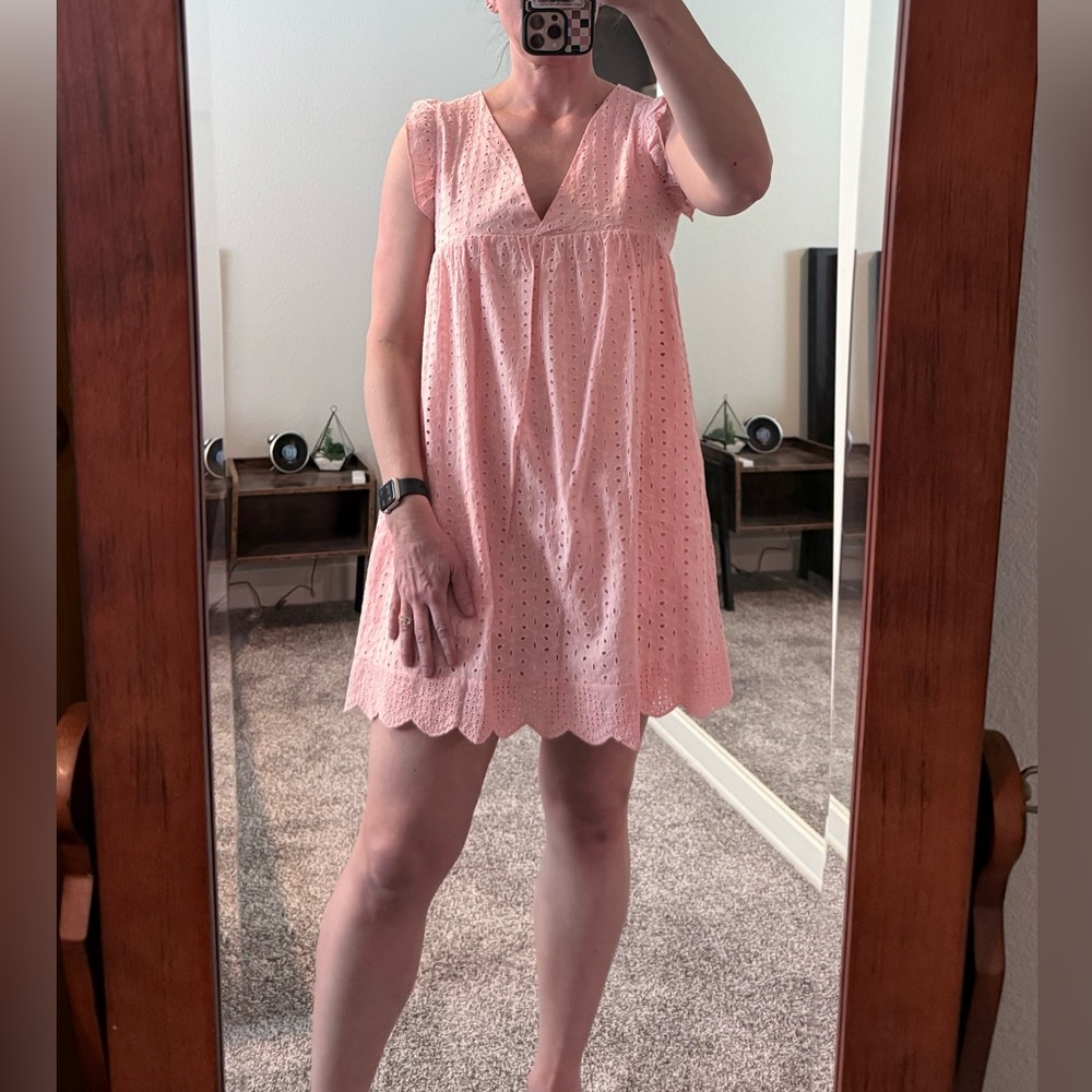 Pink Eyelet Romper - Size M - NWOT